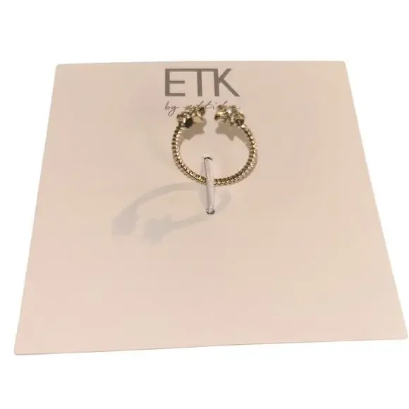 Ettika Gold Star Disconnected Twist Ring Size 7 - Picture 2 of 5